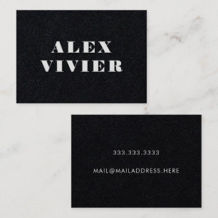 Modern Minimal Typography Deep Black Business Card