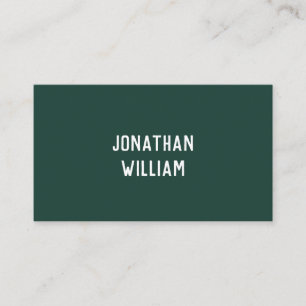 Modern Minimal Typography Emerald Green Paper Business Card