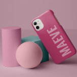 Modern minimal typography girly pink elegant Case-Mate iPhone 14 pro case<br><div class="desc">Modern minimal typography girly pink elegant simple unique personalised phone case design.</div>