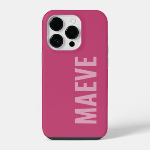 Modern minimal typography girly pink elegant iPhone 14 pro case