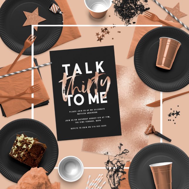 Modern minimal typography girly rose gold 30 talk (Creator Uploaded)