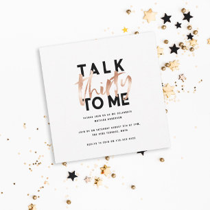 Modern minimal typography girly rose gold 30th