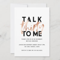 Modern minimal typography girly rose gold 30th