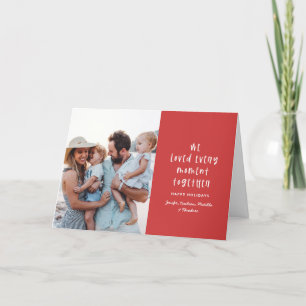 Modern, minimal typography holiday family photo