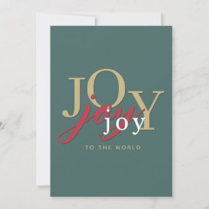Modern Minimal Typography Joy to the World Holiday Card