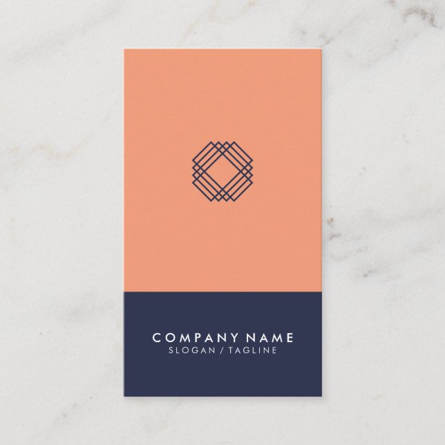 Modern Minimal Typography Midnight Blue Vertical Business Card (Front)