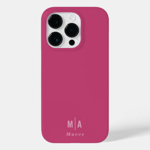 Modern minimal typography monogram girly pink Case-Mate iPhone 14 pro case