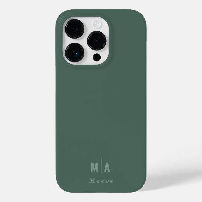 Modern minimal typography monogram sage green Case-Mate iPhone case (Back)