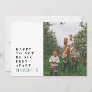 Modern minimal typography photo green holiday card