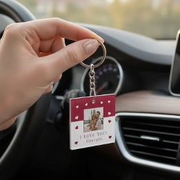 Modern minimal typography photo valentines day key ring