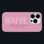 Modern minimal typography pink girly elegant Case-Mate iPhone 14 pro case<br><div class="desc">Modern minimal typography pink girly elegant simple unique personalised phone case design.</div>