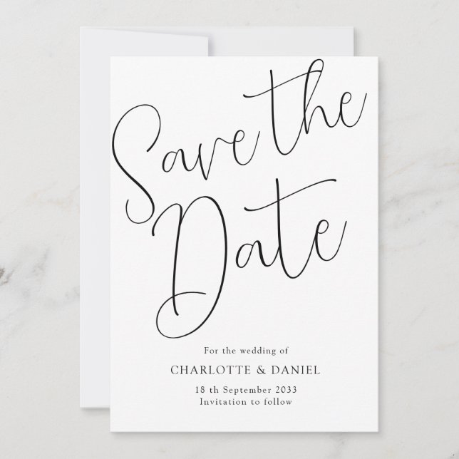 Modern, Minimal, Typography - Save the Date Card (Front)