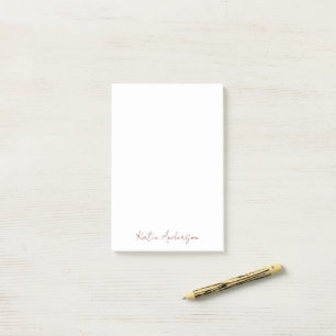 Modern Minimal Typography Script Maroon Post-it Notes