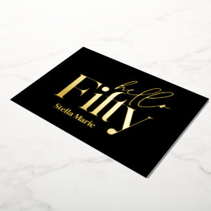 Modern minimal typography simple 50th birthday