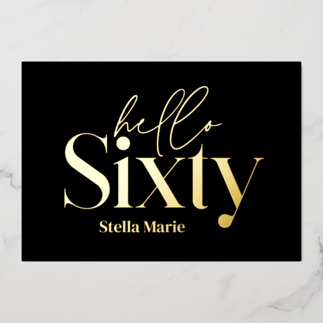 Modern minimal typography simple 60th birthday (Front)