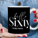 Modern minimal typography simple 60th birthday coffee mug<br><div class="desc">Modern minimal typography simple black and white 60th birthday mug. Part of a contemporary collection.</div>