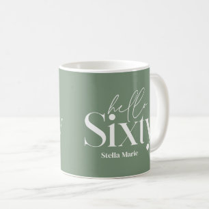 Modern minimal typography simple 60th birthday coffee mug
