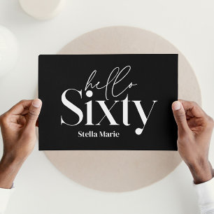 Modern minimal typography simple 60th birthday invitation