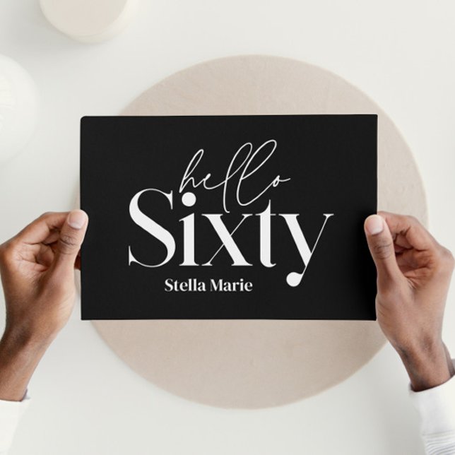 Modern minimal typography simple 60th birthday invitation (Creator Uploaded)