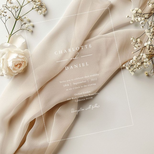 Modern, minimal, typography wedding  acrylic invitations (Modern, minimal, typography wedding acrylic invitations)