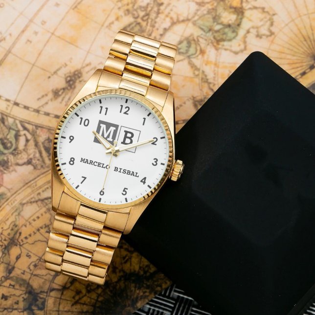 Modern Minimal Typography White Paper Square Watch (Creator Uploaded)