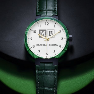 Modern Minimal Typography White Paper Square Watch