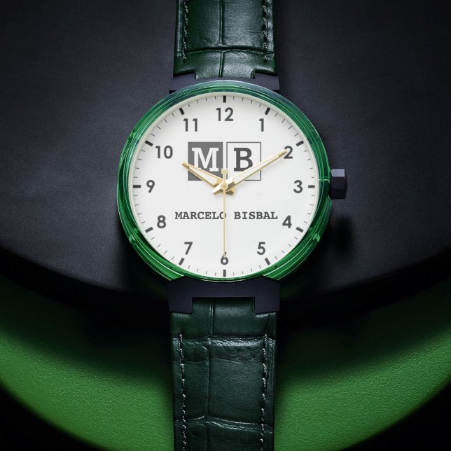 Modern Minimal Typography White Paper Square Watch (Creator Uploaded)