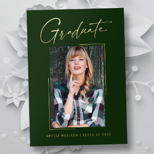 Modern Minimal Unique Ink Script Graduate Card