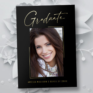 Modern Minimal Unique Ink Script Graduate Card