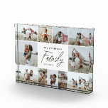 Modern minimal unique photo collage family elegant block<br><div class="desc">Modern minimal simple personalised family multi 11 photo collage Christmas holiday gift home decor tray design. Simple,  clean elegant minimal design. Ideal for mum,  dad,  sister,  brother,  husband,  wife,  aunty,  uncle,  grandma,  grandpa,  granddad birthday,  christmas,  anniversary,  mothers day,  fathers day.</div>