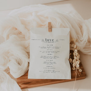 Modern Minimal   Unique Wedding Menu Favour Bags