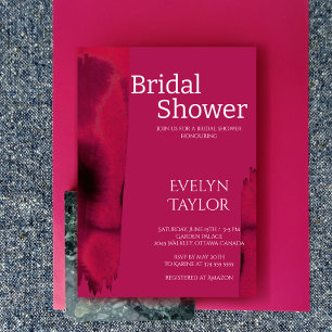 Modern, Minimal Viva Magenta Bridal Shower  Invitation