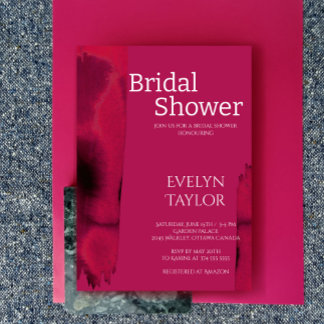 Modern, Minimal Viva Magenta Bridal Shower  Invitation