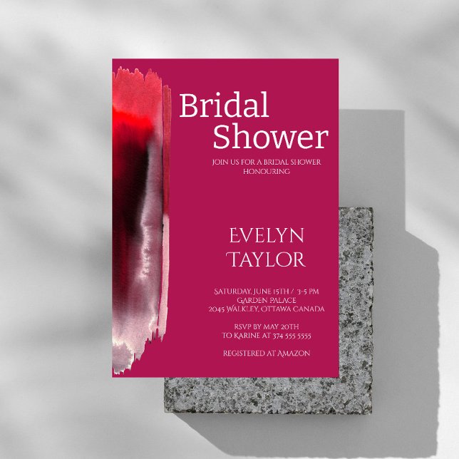 Modern, Minimal Viva Magenta Bridal Shower  Invitation (Creator Uploaded)