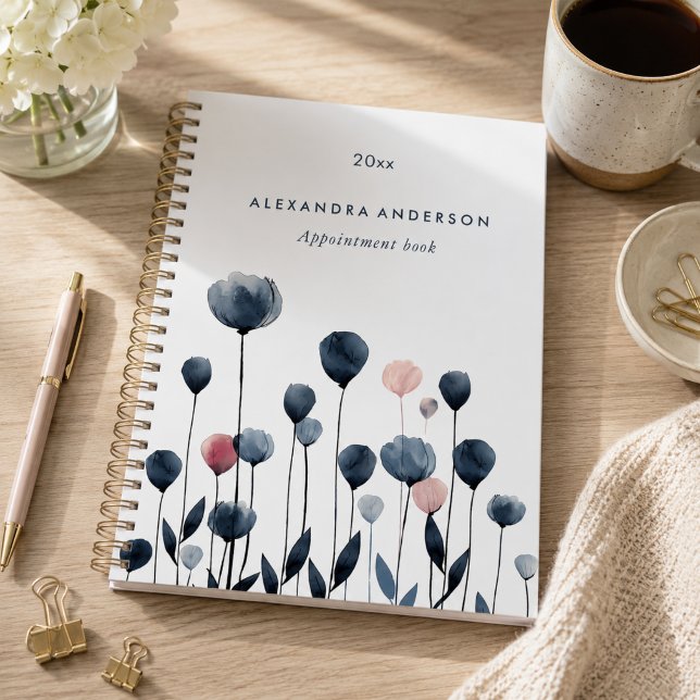 Modern Minimal Watercolor Wildflowers Appointment  Planner (Modern Minimal Watercolor Wildflowers Appointment Planner)