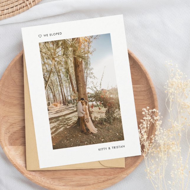 Modern Minimal We Eloped Wedding Announcement (Creator Uploaded)