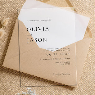 Modern Minimal Wedding Acrylic Invitations