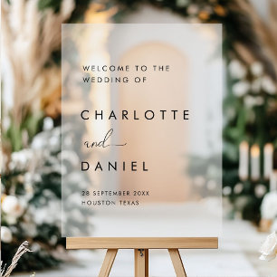 Modern, minimal Wedding Acrylic Sign
