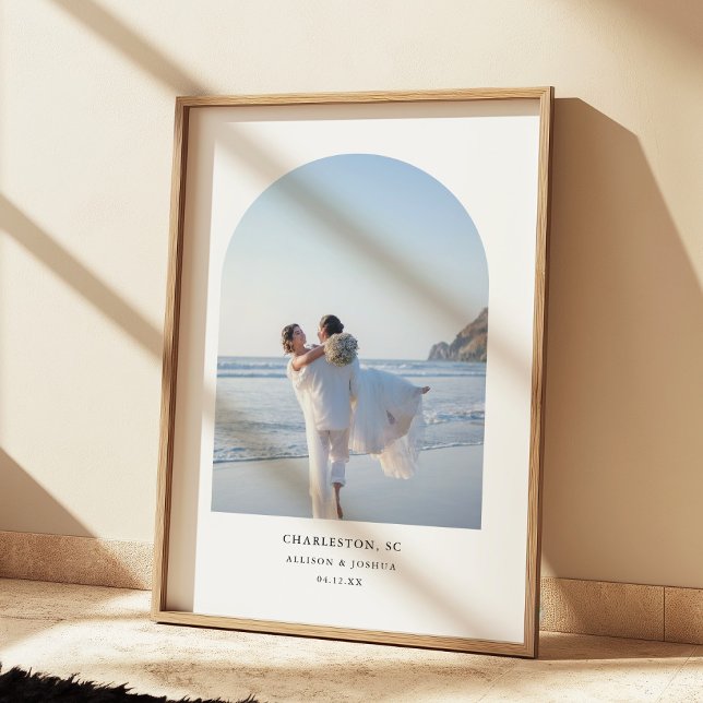 Modern Minimal Wedding Arch Couple Photo Poster (Creator Uploaded)
