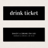 Modern Minimal | Wedding Bar Drink Ticket