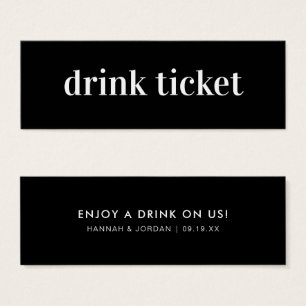 Modern Minimal   Wedding Bar Drink Ticket
