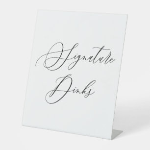Modern Minimal Wedding Bar Sign   Open Bar Elegant