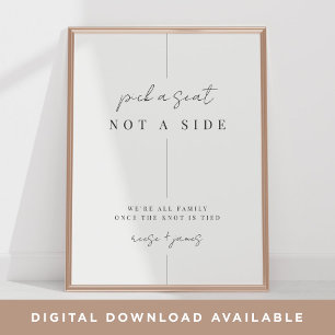 Modern Minimal Wedding Ceremony Seating Sign