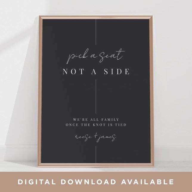 Modern Minimal Wedding Ceremony Seating Sign (Creator Uploaded)