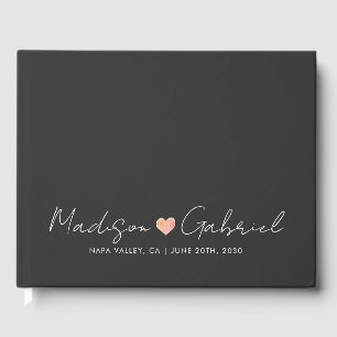 Modern Minimal Wedding Charcoal Grey Wedding Guest Book