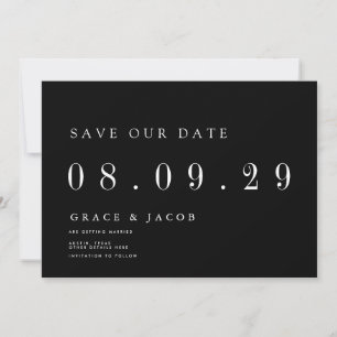 Modern Minimal Wedding Date Non-Photo Save The Date