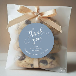 Modern Minimal Wedding Favour Gifts Thank You Classic Round Sticker