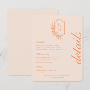 Modern Minimal   Wedding Guest Details Enclosure Card