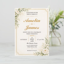 Modern Minimal Wedding Invitation Gold Elegant 