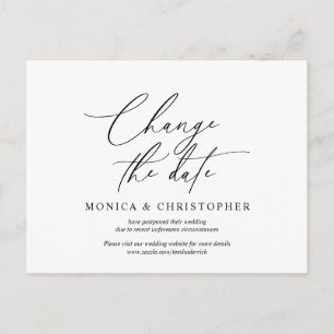 Modern minimal, Wedding invitation Postponed Postcard